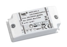 SNP8-24VL-2  8W Constant Voltage Non-Dimmable LED Driver 24VDC 0.33A IP20